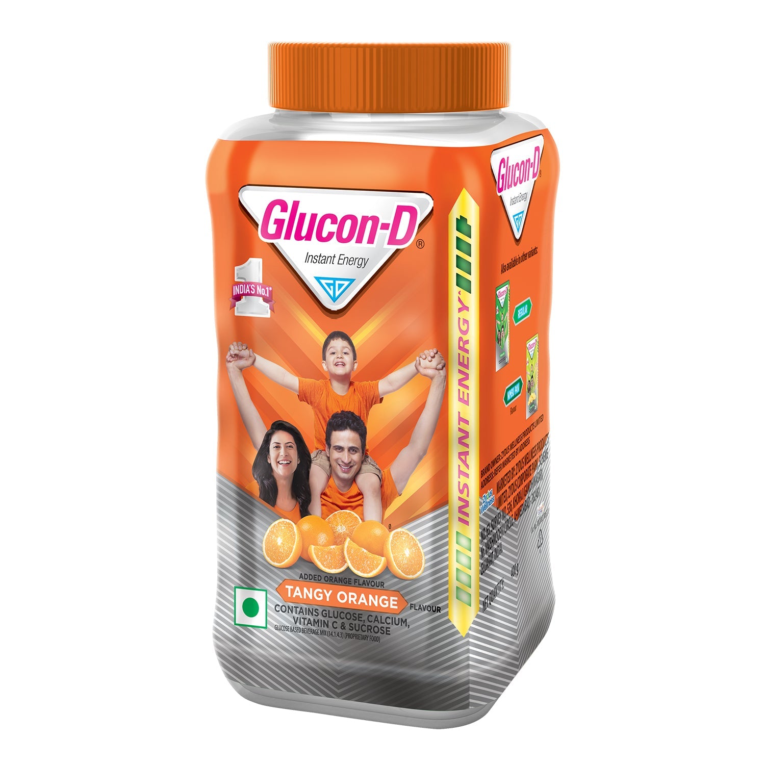 Glucon-D Tangy Orange Glucose Powder(400g, Jar)| For Tasty & Healthy Orange Flavoured Glucose Drink| Provides Instant Energy| Vitamin C Supports Immunity| Contains Calcium for Bone Health