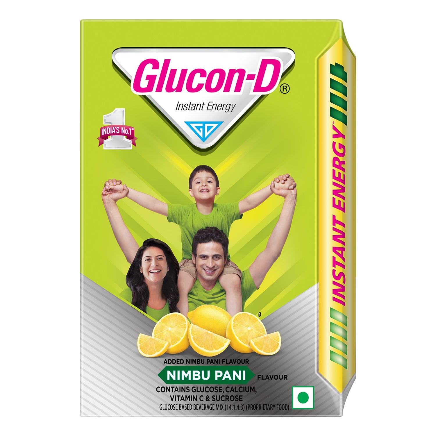 Glucon-D Nimbu Pani Glucose Powder (450g, Refill)| For Tasty Tangy Flavoured Glucose Drink| Provides Instant Energy| Vitamin C Supports Immunity| Contains Calcium for Bone