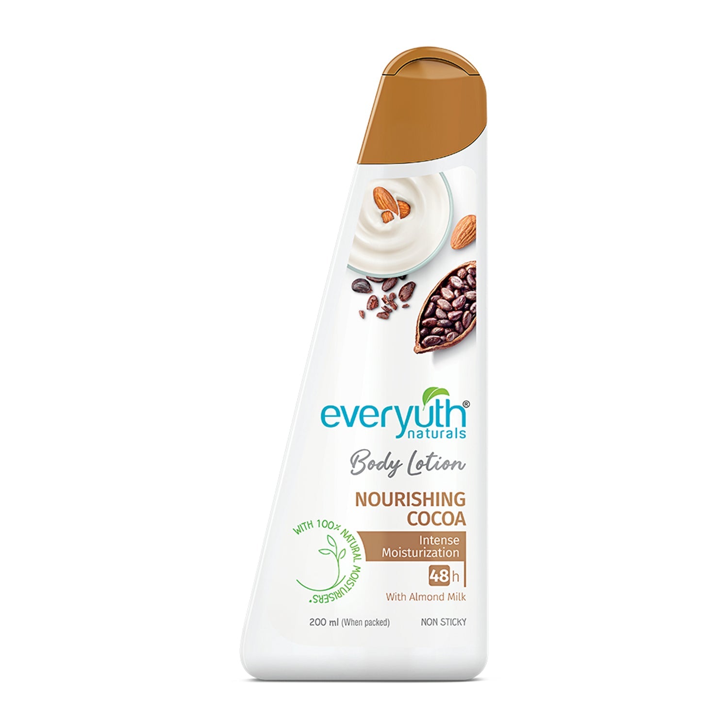 Everyuth Naturals Body Lotion Nourishing Cocoa| 48 hr Moisturization|Long-lasting|Quick Absorbing|for Men & Women|Pure Cocoa|100% Natural Almond Milk - 200ml