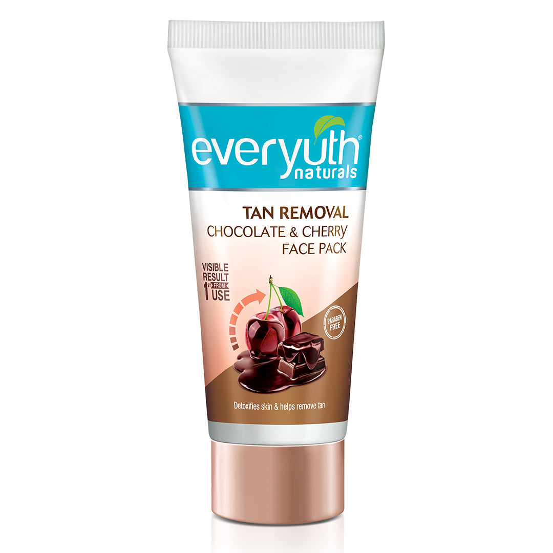 Everyuth Naturals Pure & Light Tan Removal Choco Cherry Face Pack, 50g, Tube