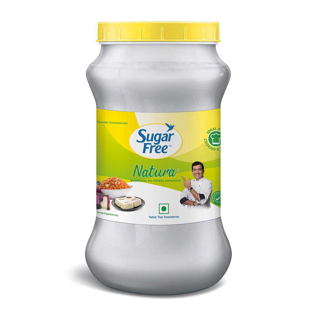 Sugar Free Natura, 1Kg, Jar | Equivalent to Sweetness from 10Kg Sugar | 100% Safe| Scientifically Proven & Tested|Sweet like Sugar but with zero calories