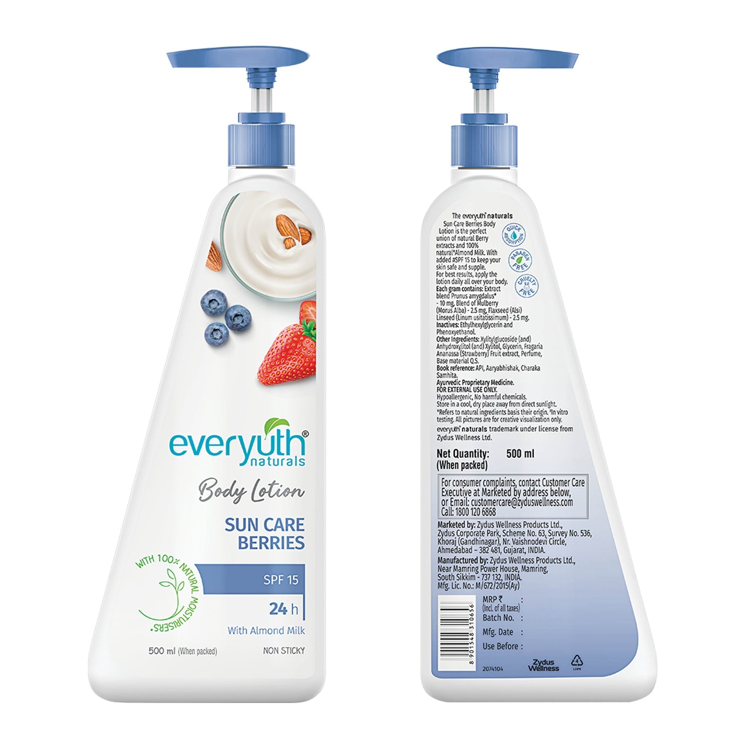 Everyuth Naturals Body Lotion For All Skin Types SPF 15 Sun Care Berries 500 ml