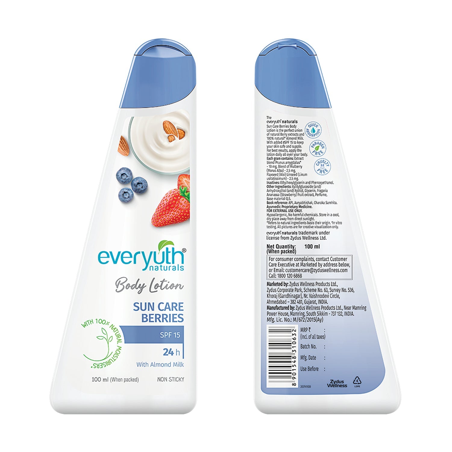 Everyuth Naturals Body Lotion For All Skin Types SPF 15 Sun Care Berries 100 ml